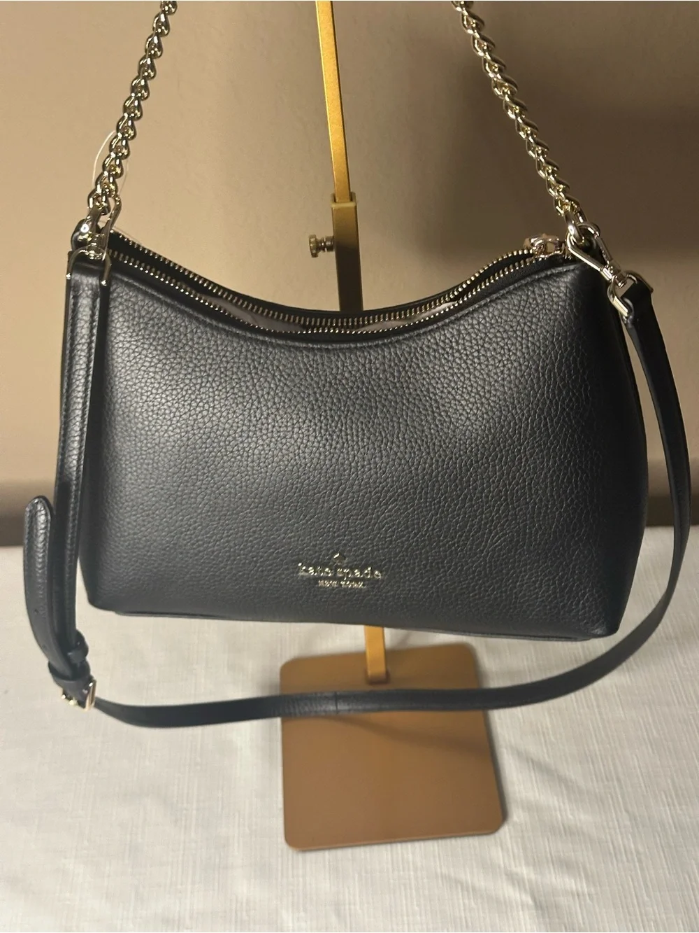 Kate Spade Black Pebbled Leather Shoulder Bag NWT